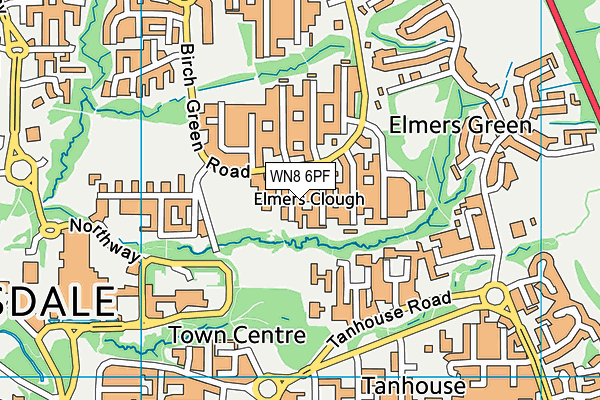 St John's Catholic Primary School, Skelmersdale map (WN8 6PF) - OS VectorMap District (Ordnance Survey)