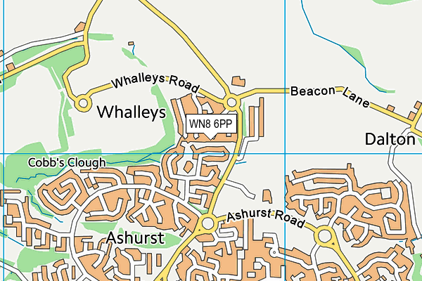 WN8 6PP map - OS VectorMap District (Ordnance Survey)