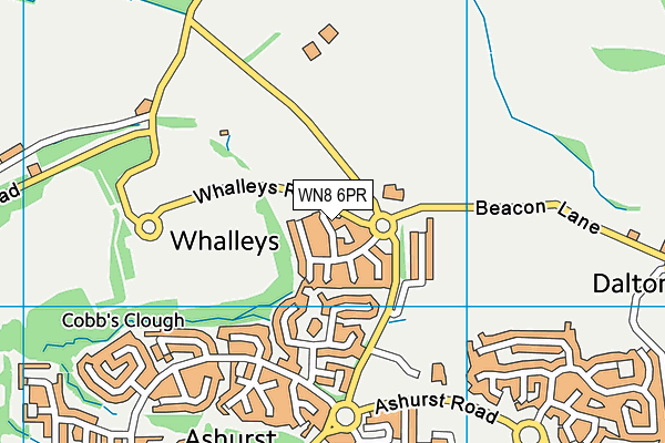 WN8 6PR map - OS VectorMap District (Ordnance Survey)