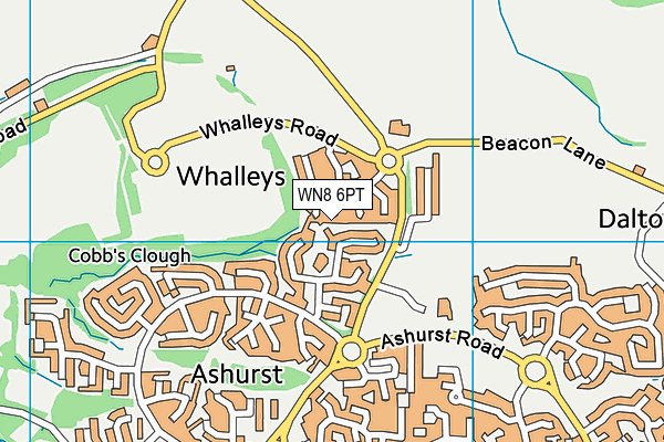 WN8 6PT map - OS VectorMap District (Ordnance Survey)