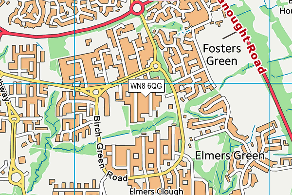 WN8 6QG map - OS VectorMap District (Ordnance Survey)