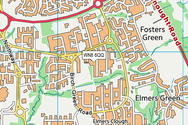 WN8 6QQ map - OS VectorMap District (Ordnance Survey)