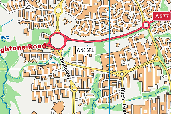 WN8 6RL map - OS VectorMap District (Ordnance Survey)