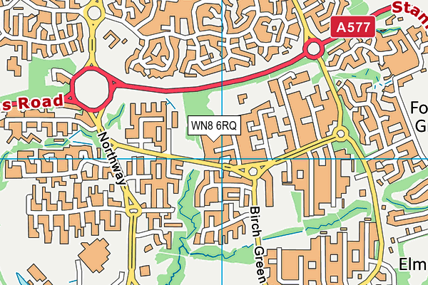 WN8 6RQ map - OS VectorMap District (Ordnance Survey)