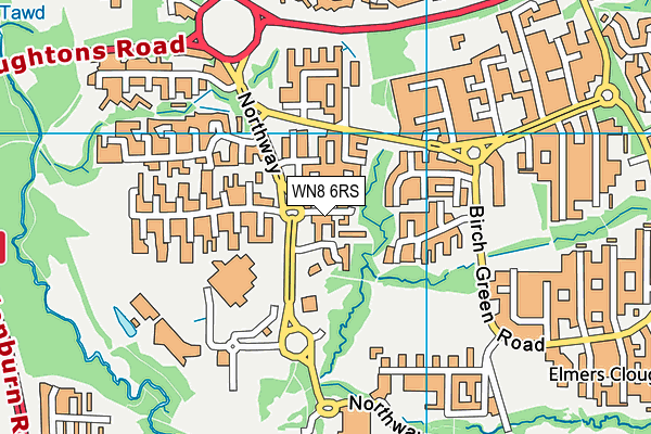 WN8 6RS map - OS VectorMap District (Ordnance Survey)