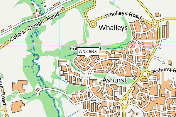 WN8 6RX map - OS VectorMap District (Ordnance Survey)