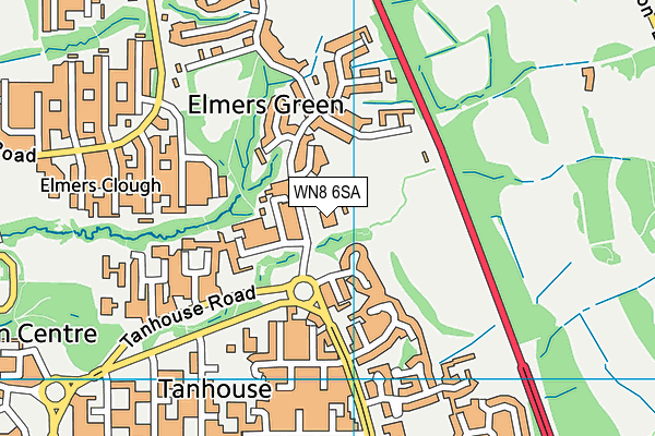 Elm Tree Community Primary School map (WN8 6SA) - OS VectorMap District (Ordnance Survey)