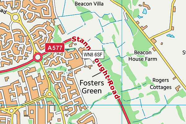 WN8 6SF map - OS VectorMap District (Ordnance Survey)