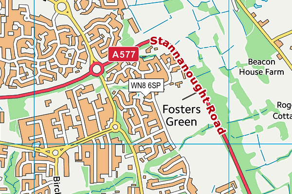 WN8 6SP map - OS VectorMap District (Ordnance Survey)