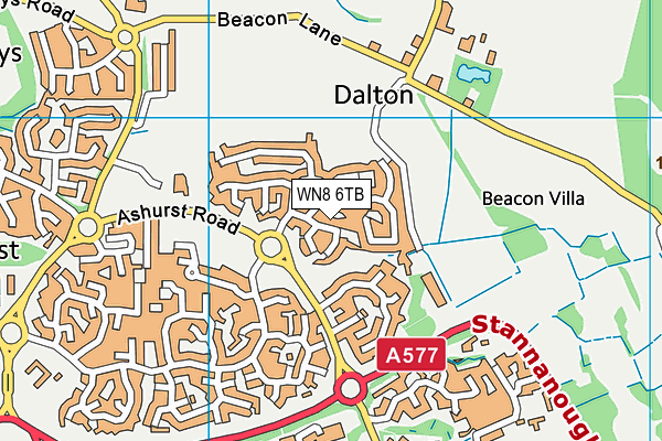 WN8 6TB map - OS VectorMap District (Ordnance Survey)