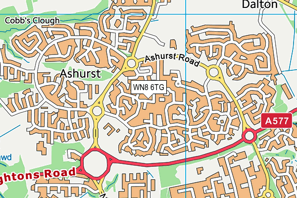 WN8 6TG map - OS VectorMap District (Ordnance Survey)