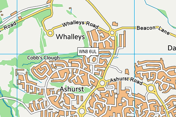 WN8 6UL map - OS VectorMap District (Ordnance Survey)