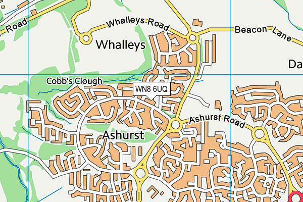 WN8 6UQ map - OS VectorMap District (Ordnance Survey)