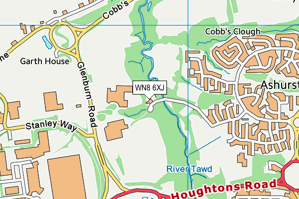 WN8 6XJ map - OS VectorMap District (Ordnance Survey)