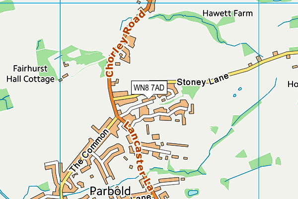 WN8 7AD map - OS VectorMap District (Ordnance Survey)