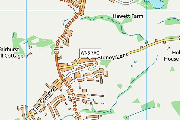 WN8 7AG map - OS VectorMap District (Ordnance Survey)