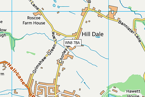 WN8 7BA map - OS VectorMap District (Ordnance Survey)