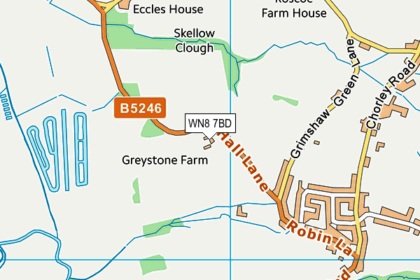 WN8 7BD map - OS VectorMap District (Ordnance Survey)