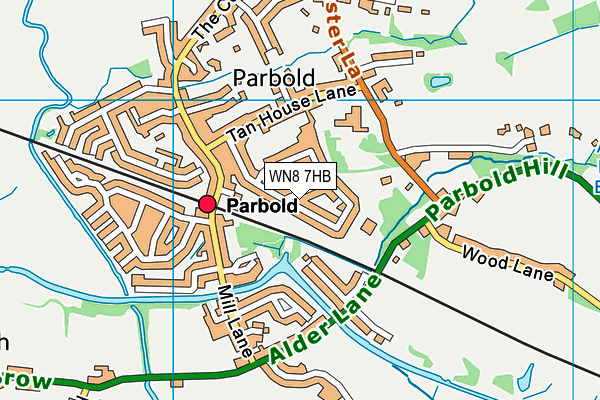 WN8 7HB map - OS VectorMap District (Ordnance Survey)