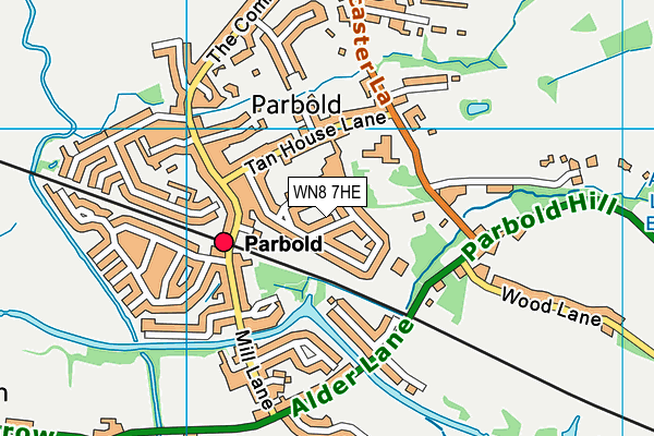 WN8 7HE map - OS VectorMap District (Ordnance Survey)