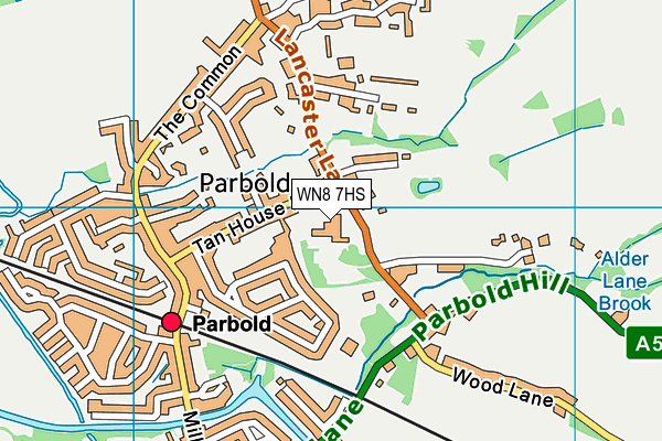 Parbold Douglas Church of England Academy map (WN8 7HS) - OS VectorMap District (Ordnance Survey)