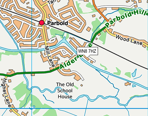 WN8 7HZ map - OS VectorMap District (Ordnance Survey)