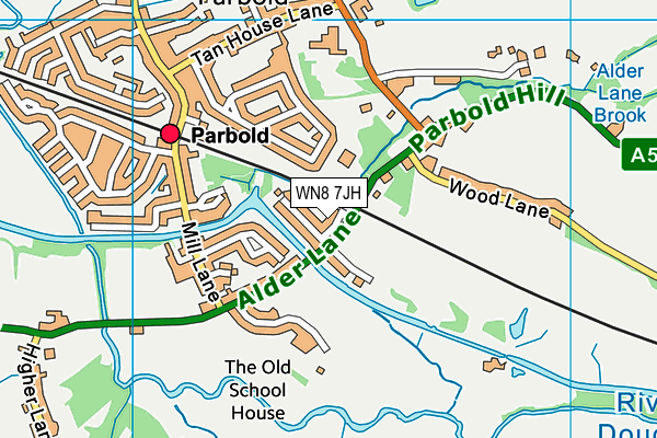 WN8 7JH map - OS VectorMap District (Ordnance Survey)