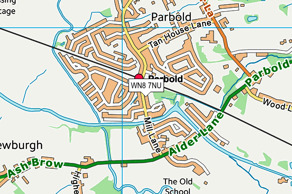 Parbold (Closed) map (WN8 7NU) - OS VectorMap District (Ordnance Survey)