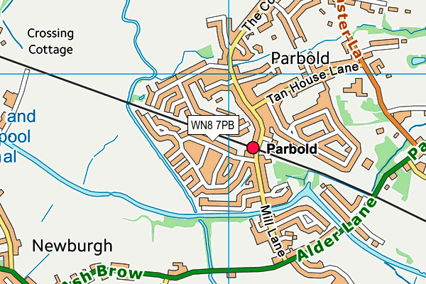 WN8 7PB map - OS VectorMap District (Ordnance Survey)