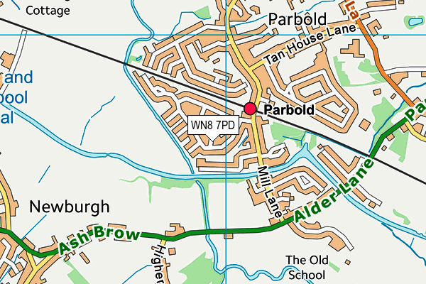 WN8 7PD map - OS VectorMap District (Ordnance Survey)