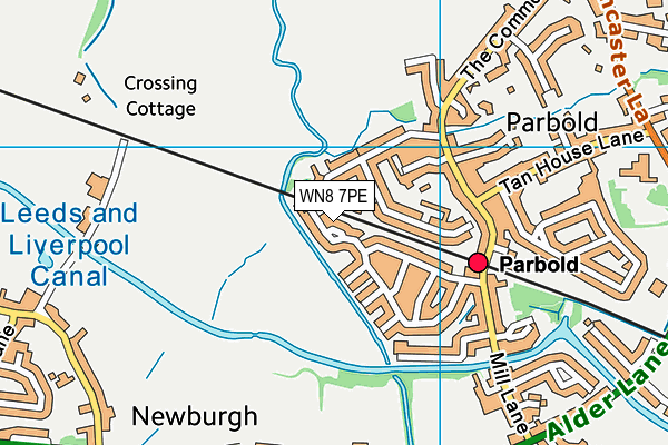 WN8 7PE map - OS VectorMap District (Ordnance Survey)