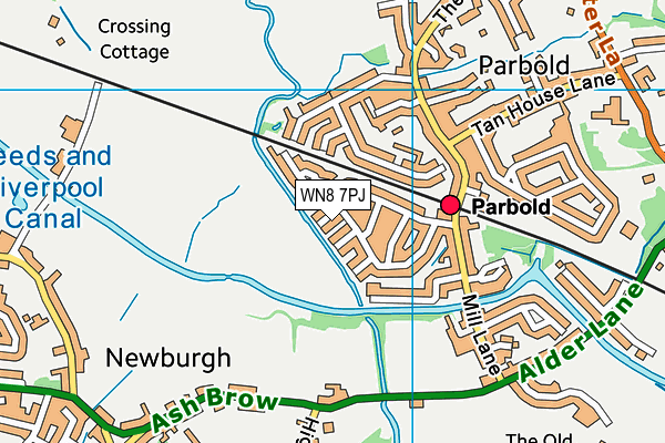 WN8 7PJ map - OS VectorMap District (Ordnance Survey)