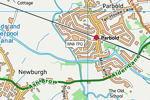 WN8 7PQ map - OS VectorMap District (Ordnance Survey)