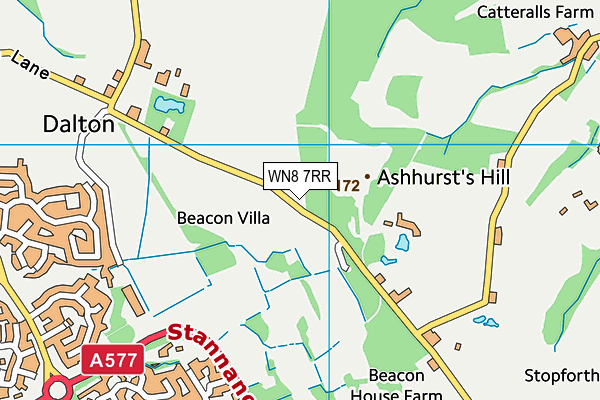 WN8 7RR map - OS VectorMap District (Ordnance Survey)