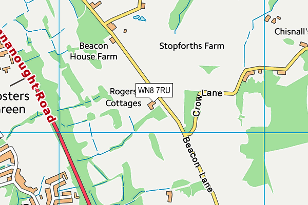 Beacon Park Golf Centre (Closed) map (WN8 7RU) - OS VectorMap District (Ordnance Survey)