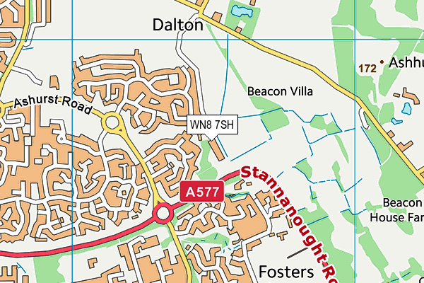 WN8 7SH map - OS VectorMap District (Ordnance Survey)