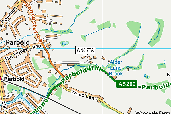 WN8 7TA map - OS VectorMap District (Ordnance Survey)