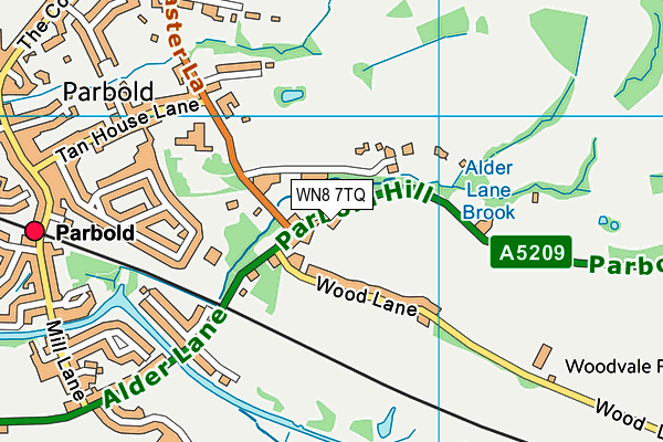 WN8 7TQ map - OS VectorMap District (Ordnance Survey)