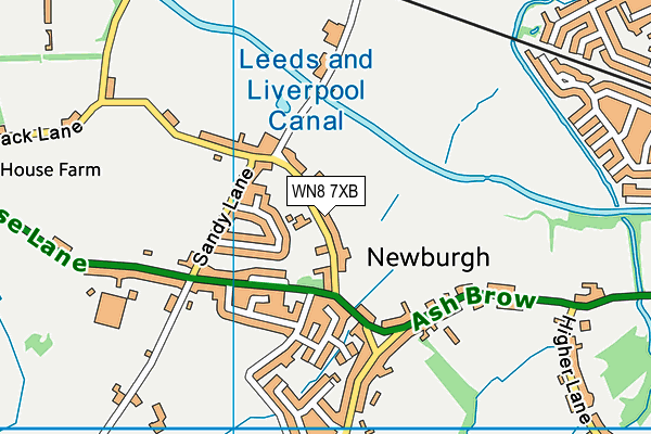 Newburgh C Of E Primary School map (WN8 7XB) - OS VectorMap District (Ordnance Survey)