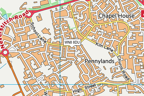 WN8 8DU map - OS VectorMap District (Ordnance Survey)