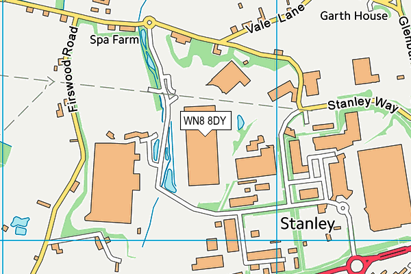 WN8 8DY map - OS VectorMap District (Ordnance Survey)