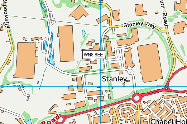 WN8 8EE map - OS VectorMap District (Ordnance Survey)