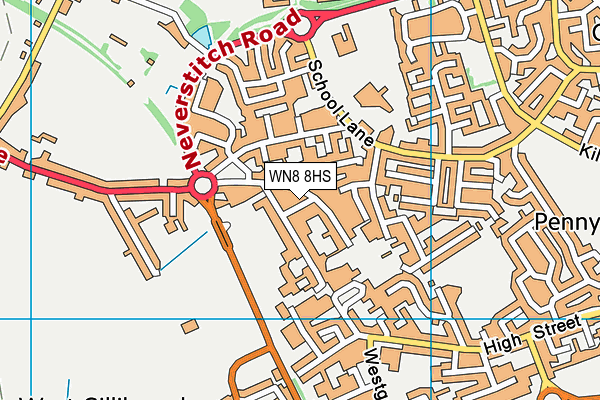 WN8 8HS map - OS VectorMap District (Ordnance Survey)