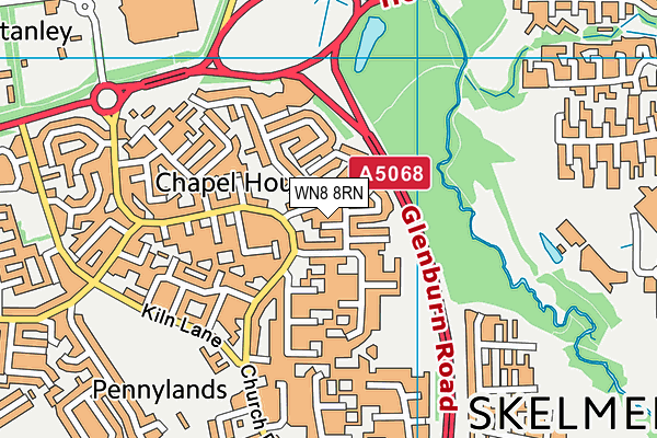 WN8 8RN map - OS VectorMap District (Ordnance Survey)