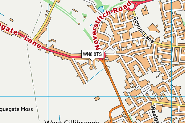 WN8 8TS map - OS VectorMap District (Ordnance Survey)