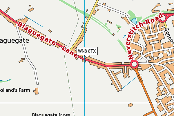 WN8 8TX map - OS VectorMap District (Ordnance Survey)