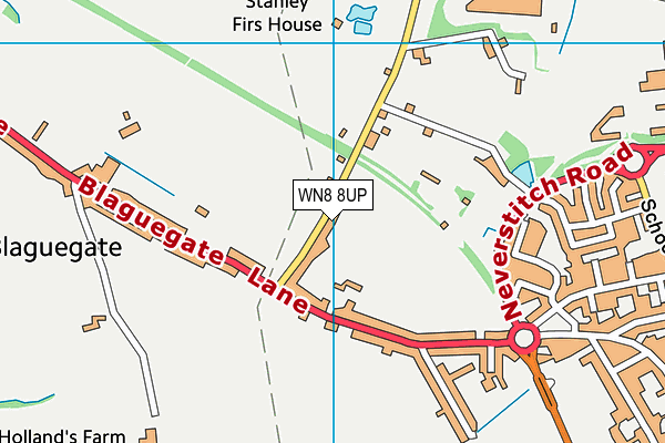 WN8 8UP map - OS VectorMap District (Ordnance Survey)