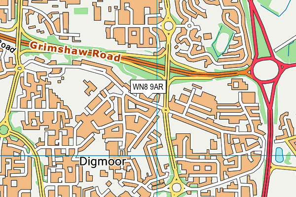 WN8 9AR map - OS VectorMap District (Ordnance Survey)