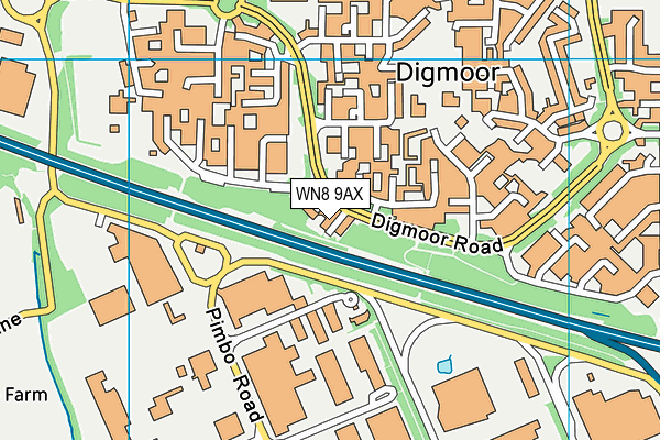 WN8 9AX map - OS VectorMap District (Ordnance Survey)