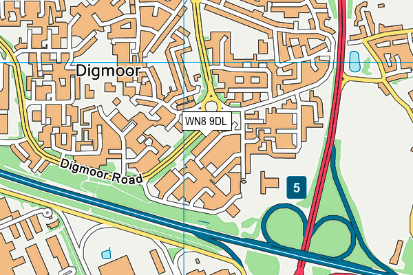 WN8 9DL map - OS VectorMap District (Ordnance Survey)